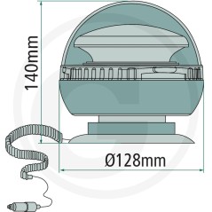 LED-Batterie-Rundumkennleuchte 12 / 24 V Magnetbefestigung Landwirtschaftsmaschine | Newgardenstore.eu