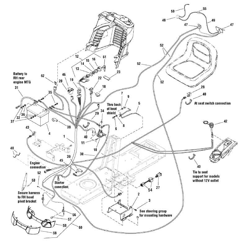 Batterie 12 V 230 A CCA sèche ZS1685215 Original Snapper