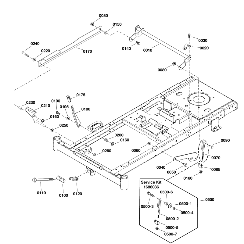 KIT, ASTA, LEVA DI SOLLEVAMENTO ZS1688086 ORIGINALE SNAPPER