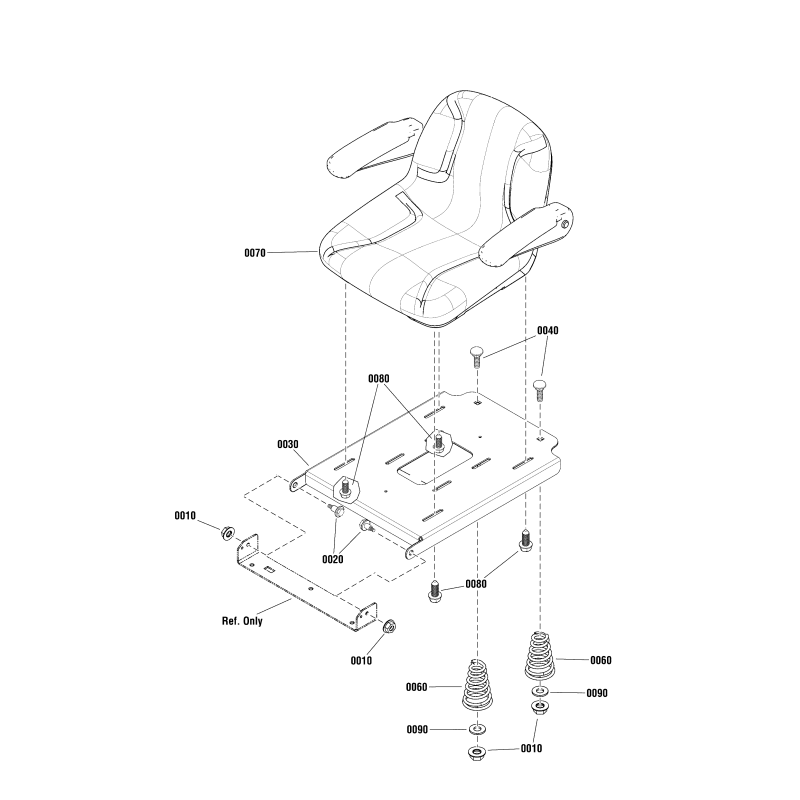 KIT, Seat, 15" , with armrests ZS1687857 ORIGINAL SNAPPER
