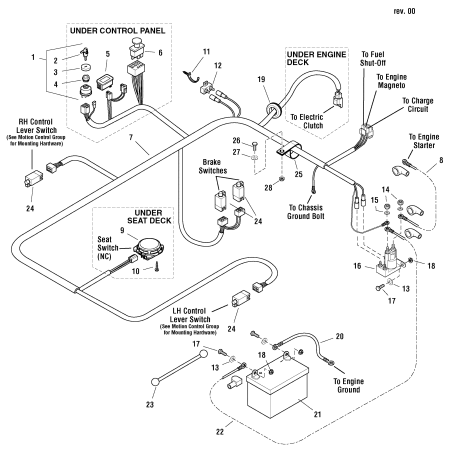 Sitzschalter, grau, NC ZS1716368, Original Snapper | Newgardenstore.eu
