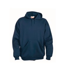 Working hooded sweatshirt various sizes with front zip blue colour