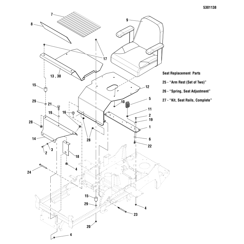ARMREST KIT - BROADM,BA ZS1686907SM ORIGINAL SNAPPER