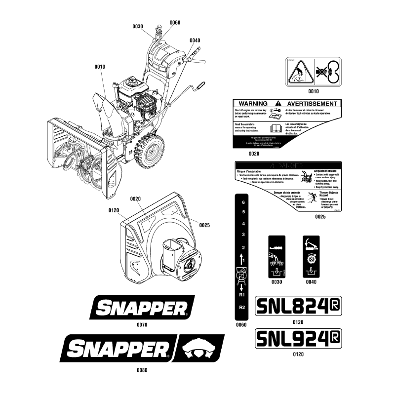 Aufkleber, Traktionskontrolle ZS1753134 ORIGINAL SNAPPER