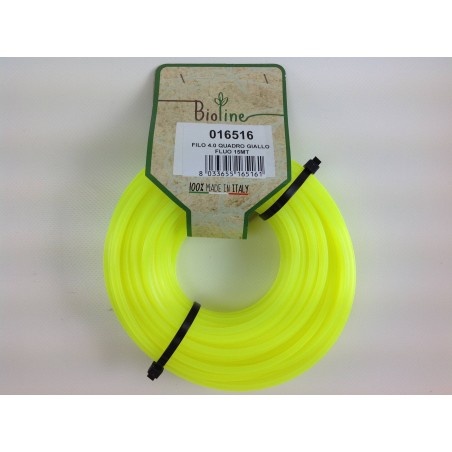 BIOLINE desbrozadora alambre amarillo cuadrado diámetro 4,0 mm longitud 15 m | Newgardenstore.eu