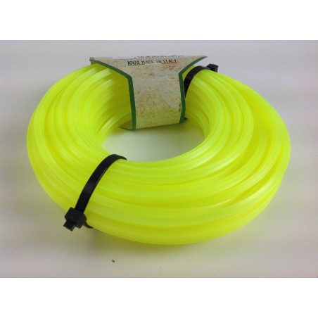 BIOLINE desbrozadora alambre amarillo cuadrado diámetro 4,0 mm longitud 15 m