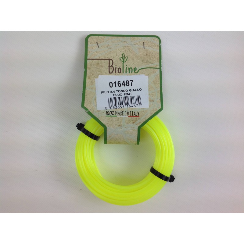 BIOLINE brush cutter wire yellow round diameter 2.4 mm length 15 m