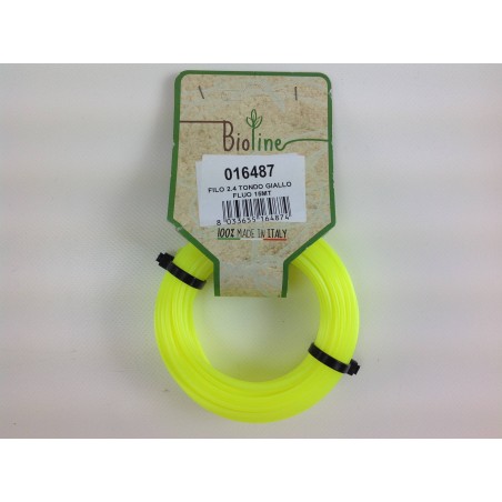 Filo BIOLINE decespugliatore giallo diametro tondo 2,4 mm lunghezza 15 mt | Newgardenstore.eu