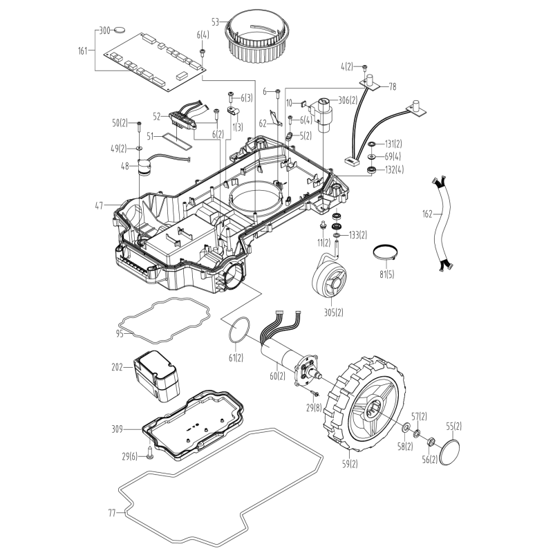 DOWN HOUSING XR50027768 ORIGINALE WORX