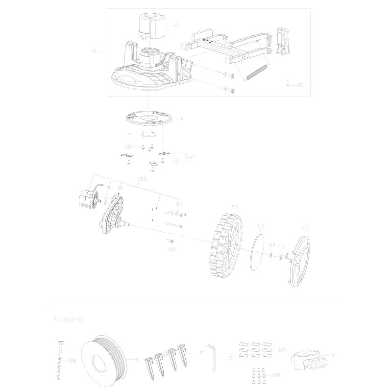 Original Worx XR50040666 Antriebsmotor-Set