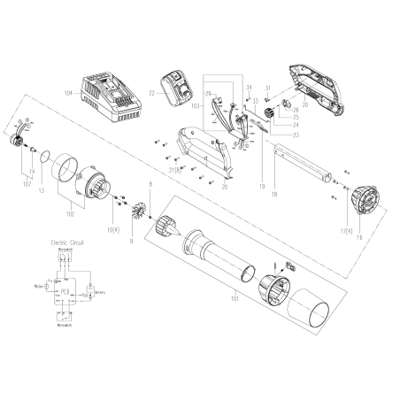 Pull rod XR50048306 ORIGINAL WORX | Newgardenstore.eu