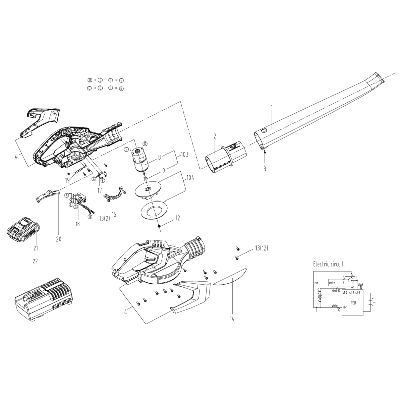 Caricabatterie (100-240V,14,4-20V,50W) WA3860 XR50027380 ORIGINALE WORX