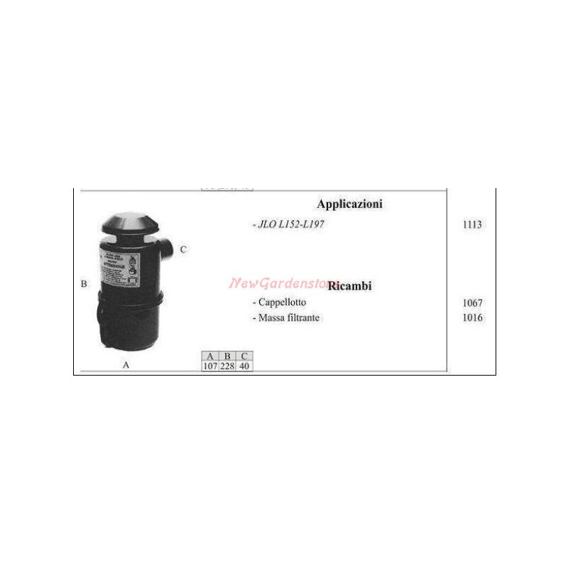 JLO Ölfilter für Schritttraktor L152 197 1113