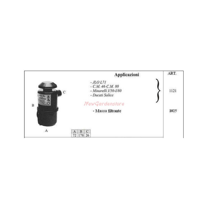 JLO oil filter for walking tractor L71 1121
