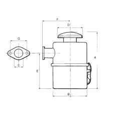 Filtre à air à bain d'huile avec connexion à bride pour moteur LOMBARDINI LDA 450 | Newgardenstore.eu