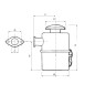 Oil bath air filter with flange connection for LOMBARDINI LDA 450 engine