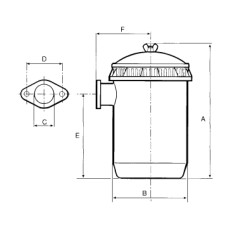 Filtre à air à bain d'huile avec masse filtrante pour moteur ACME ADN 45-48-54-60