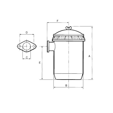 Filtro aria a bagno d'olio con massa filtrante per motore ACME ADN 45-48-54-60