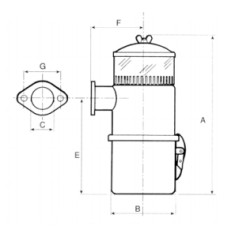 Ölbadluftfilter mit Klarsichtteil und Flanschanschluss für Motor | Newgardenstore.eu