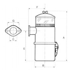 Oil-bath air filter with transparent part for LOMBARDINI LDA 96 engine | Newgardenstore.eu