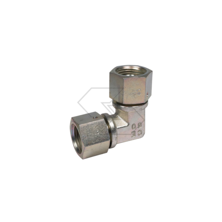 90° curved adapter with swivel nut - female GAS cylindrical 1/4” 1/4” A18955 | Newgardenstore.eu