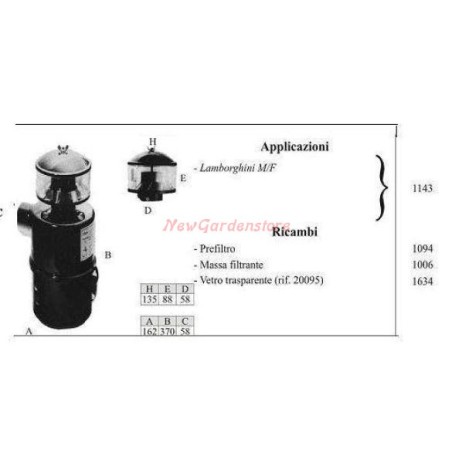 LAMBORGHINI oil filter for walking tractor M/F 1143 | Newgardenstore.eu