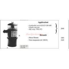 LOMBARDINI oil filter for walking tractor 6LD325 360 400 2049 | Newgardenstore.eu