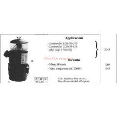 LOMBARDINI oil filter for LDA450 510 2043 walking tractor | Newgardenstore.eu