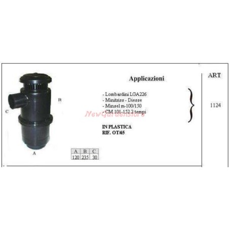 LOMBARDINI oil filter for LGA226 motor cultivator 1124 | Newgardenstore.eu