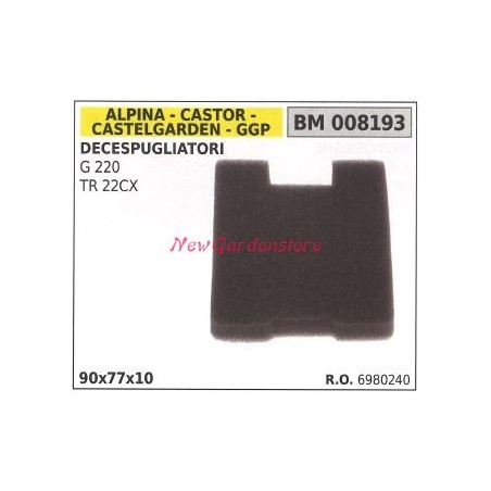 Filtre à air ALPINA moteur de débroussailleuse G 220 TR 22CX 008193 | Newgardenstore.eu