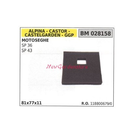 Filtre à air ALPINA moteur de tronçonneuse SP 36 43 028158 | Newgardenstore.eu