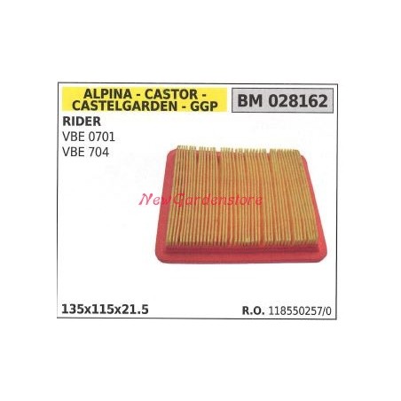 Filtro aria ALPINA motore rasaerba rider VBE 0701 704 028162 | Newgardenstore.eu