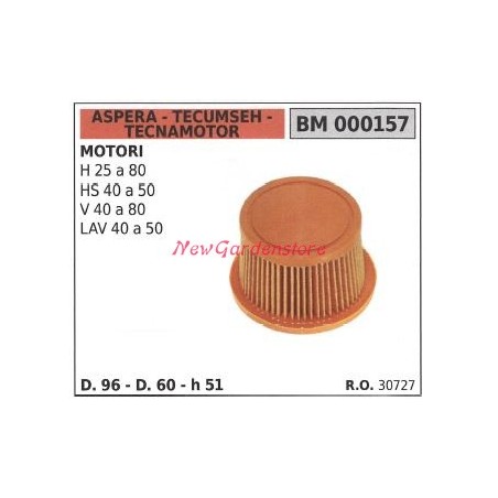 Filtro aria ASPERA motore rasaerba tosaerba tagliaerba da H 28 a 80 000157 | Newgardenstore.eu