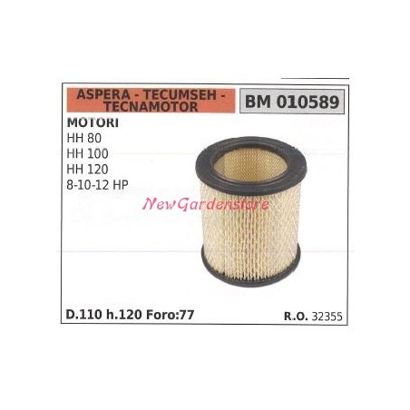 Filtre à air ASPERA pour moteur de tondeuse à gazon HH 80 100 120 010589 | Newgardenstore.eu