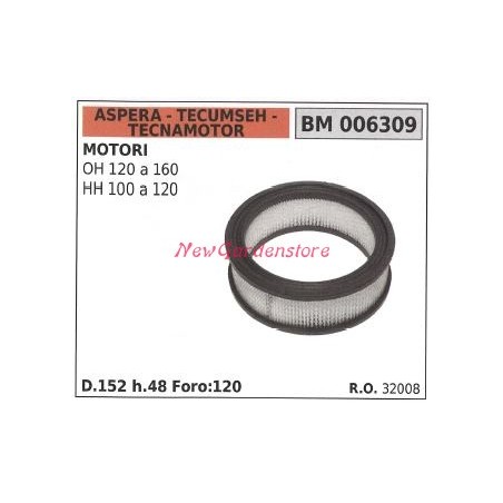 Filtro aria ASPERA motore rasaerba tosaerba tagliaerba OH 120-160 006309 | Newgardenstore.eu