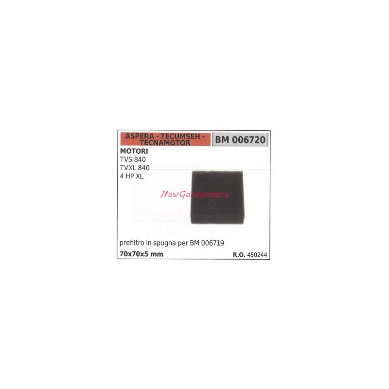Filtro de aire ASPERA para motor de cortadora de césped TVS 840 006720