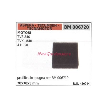 Filtre à air ASPERA pour moteur de tondeuse TVS 840 006720 | Newgardenstore.eu