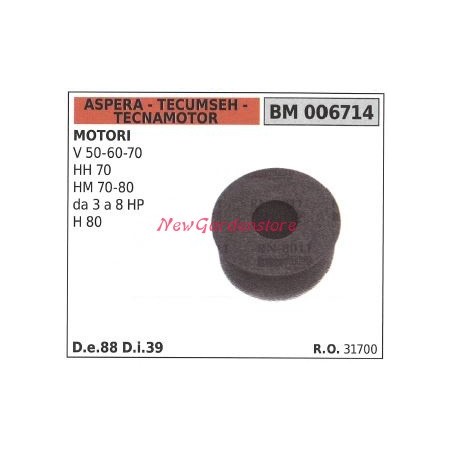 Filtre à air ASPERA pour moteur de tondeuse V 50 60 70 006714