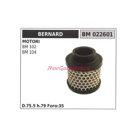 Filtre à air BERNARD pour moteur de tondeuse à gazon BM 102 104 022601 | Newgardenstore.eu