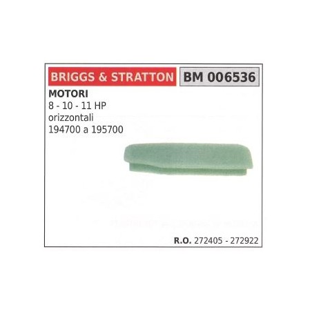 Filtre à air BRIGGS STRATTON tondeuse 8 10 11hp 272405 272922 | Newgardenstore.eu