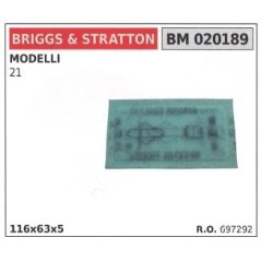 BRIGGS&STRATTON air filter 116x63x5mm for lawn mower mowers