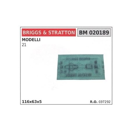 BRIGGS&STRATTON Luftfilter 116x63x5mm für Rasenmäher Mäher | Newgardenstore.eu