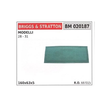 Filtro de aire BRIGGS&STRATTON 160x63x5mm para cortacéspedes 28 31 | Newgardenstore.eu