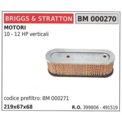 BRIGGS&STRATTON Luftfilter für Rasenmäher 10 12 PS VERTICAL