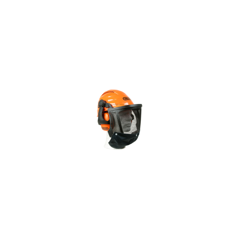 Casco de seguridad forestal Waipoua 562413 con orejeras y visera de malla.