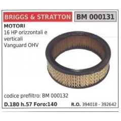 BRIGGS&STRATTON Luftfilter Rasenmähermaschine 16PS vertikal 394018 | Newgardenstore.eu