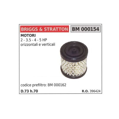 Filtre à air pour tondeuse à gazon BRIGGS&STRATTON 2 3.5 4 5HP | Newgardenstore.eu