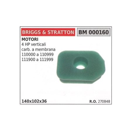 Filtre à air BRIGGS&STRATTON tondeuse 4HP verticale | Newgardenstore.eu