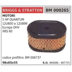BRIGGS&STRATTON filtre à air pour tondeuse à gazon 5HP QUANTUM | Newgardenstore.eu