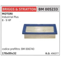 Air filter BRIGGS STRATTON lawn mower industrial plus 8 hp 9 hp 496077 | Newgardenstore.eu